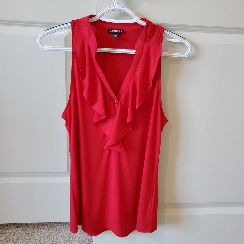 Red sleeveless shirt